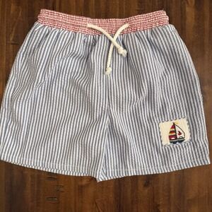 Silly Goose Boys Smocked Sailboat Swimsuit Swim Trunks Size 5